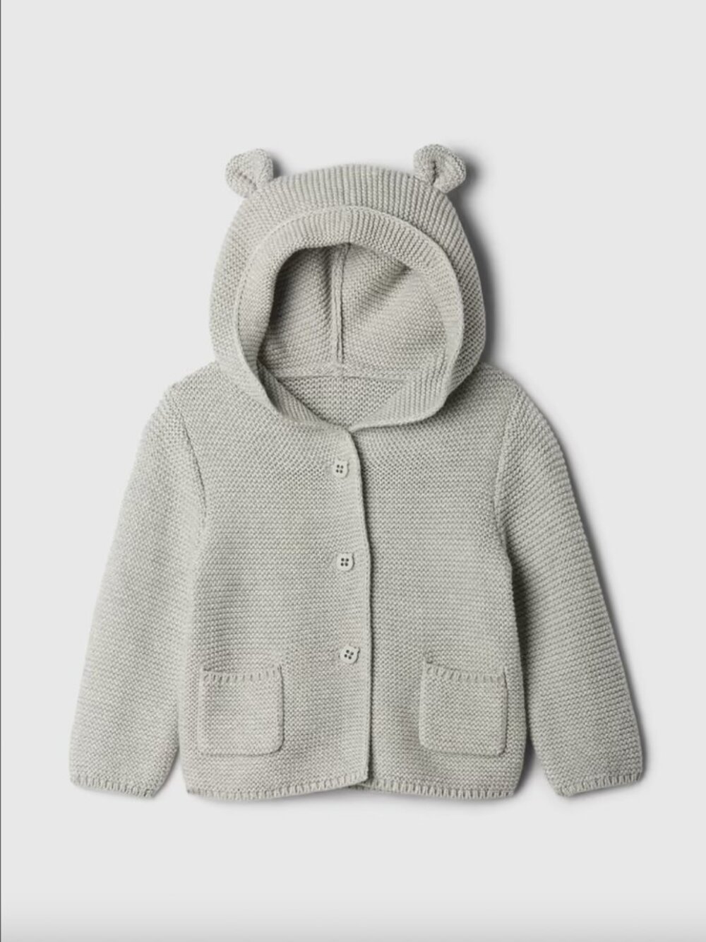 Baby Gap Baby Bear Cardigan - Grey Button Front Knit Cardigan size 6-12 months